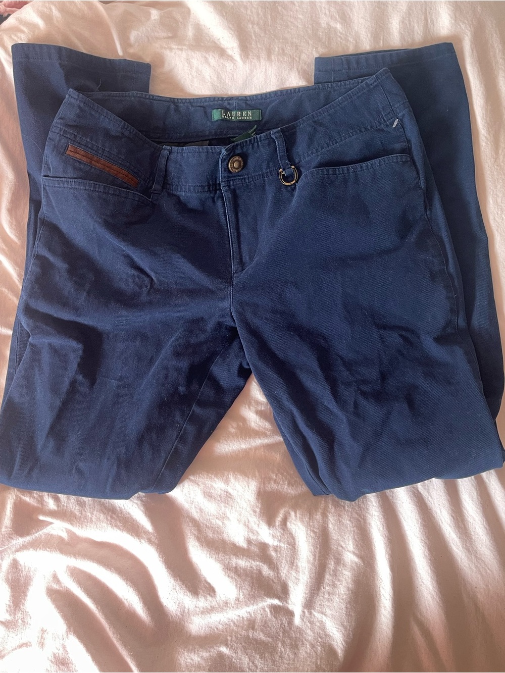 Lauren Ralph Lauren U Shaped Ring Navy Coastal Jeans Women’s Size 6